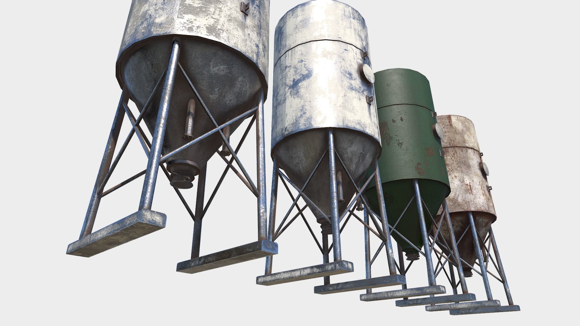 Farm Silo Low-poly 3D model_5