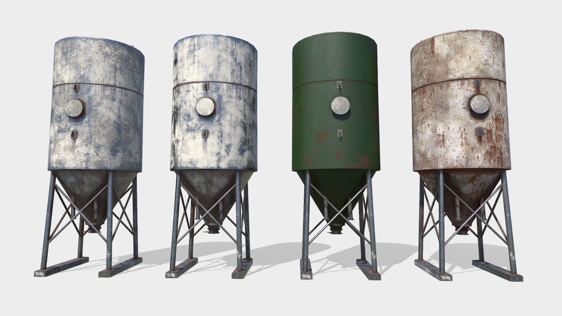 Farm Silo Low-poly 3D model_7