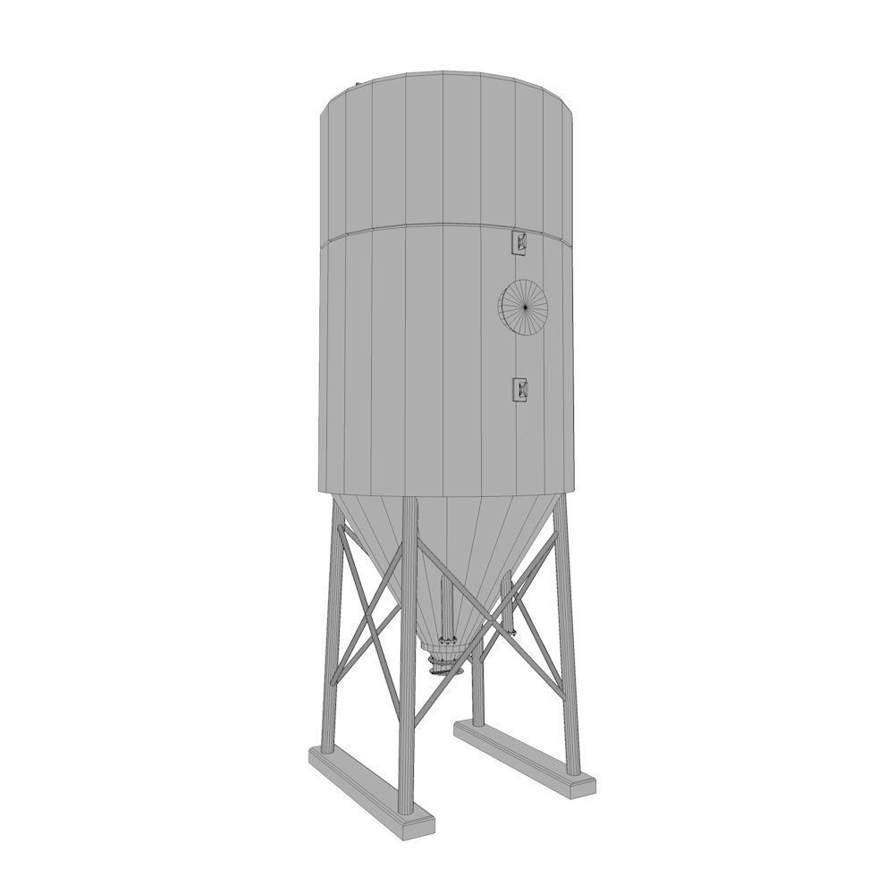 Farm Silo Low-poly 3D model_10