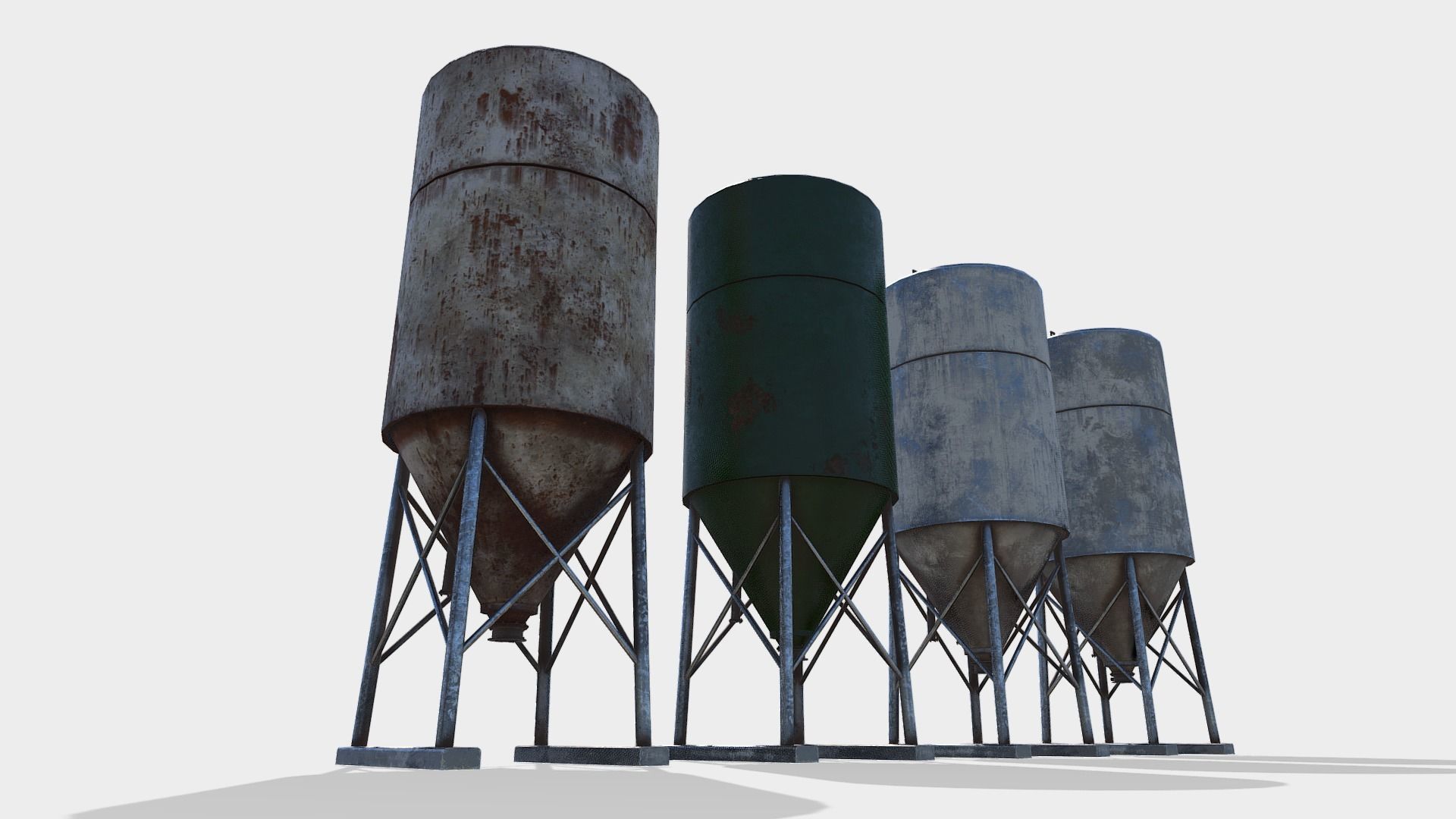 Farm Silo Low-poly 3D model_9