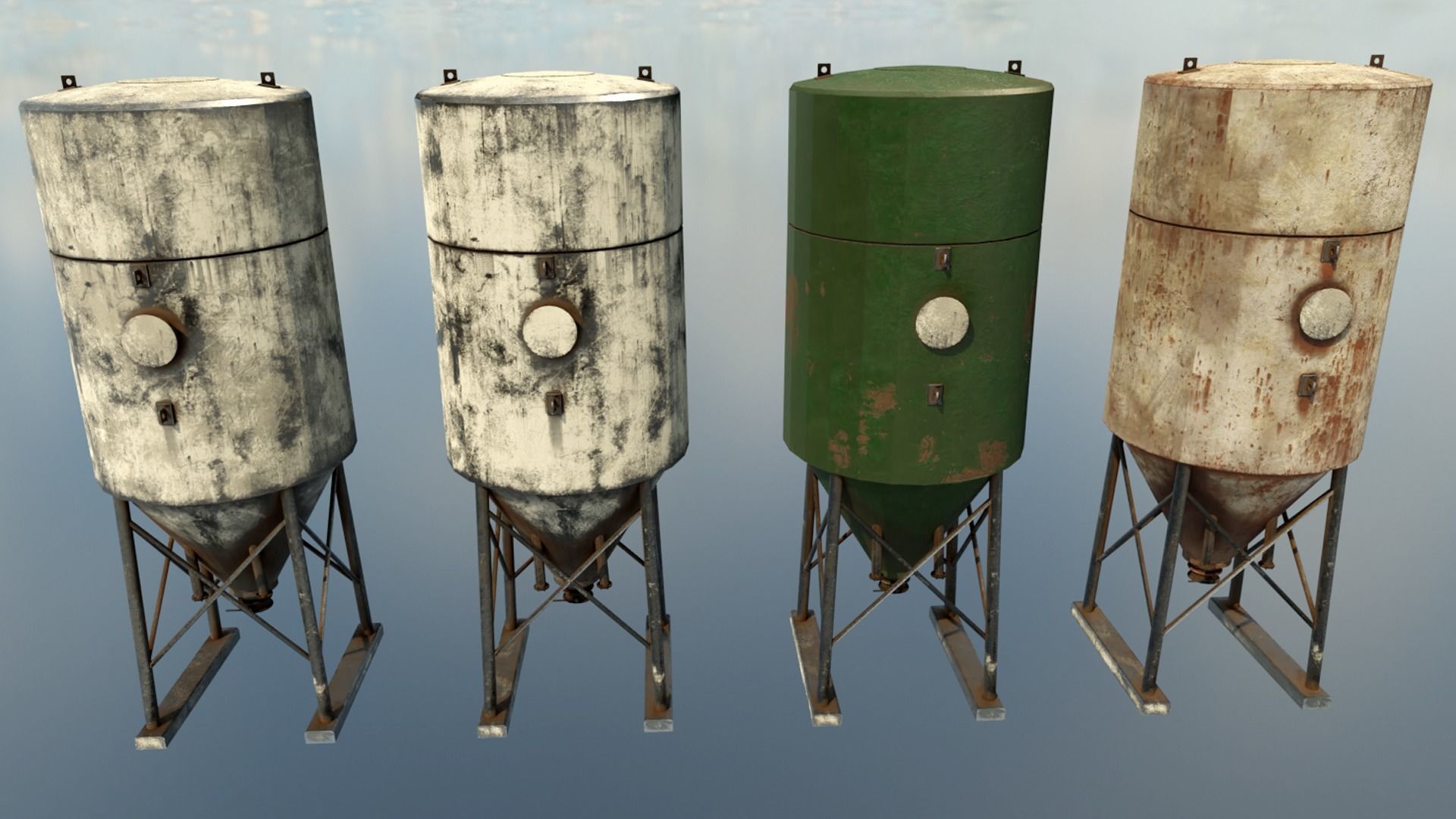 Farm Silo Low-poly 3D model_4