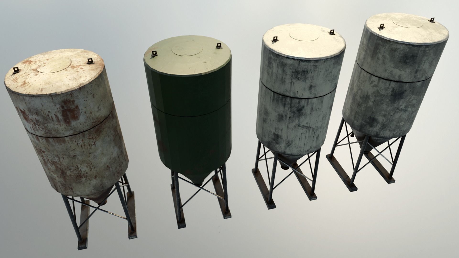 Farm Silo Low-poly 3D model_3
