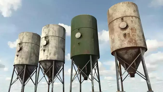 Farm Silo Low-poly 3D model