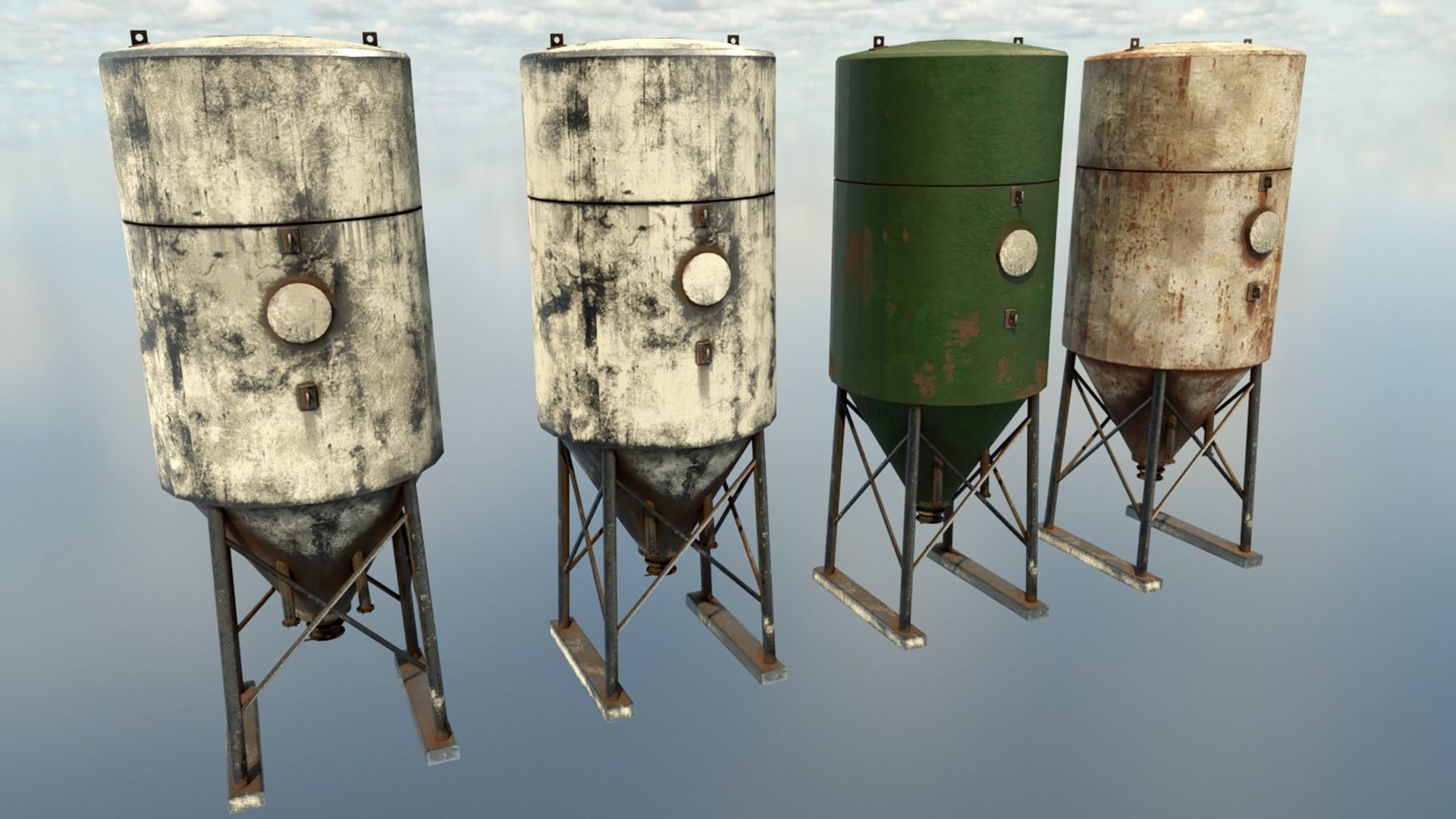 Farm Silo Low-poly 3D model_1
