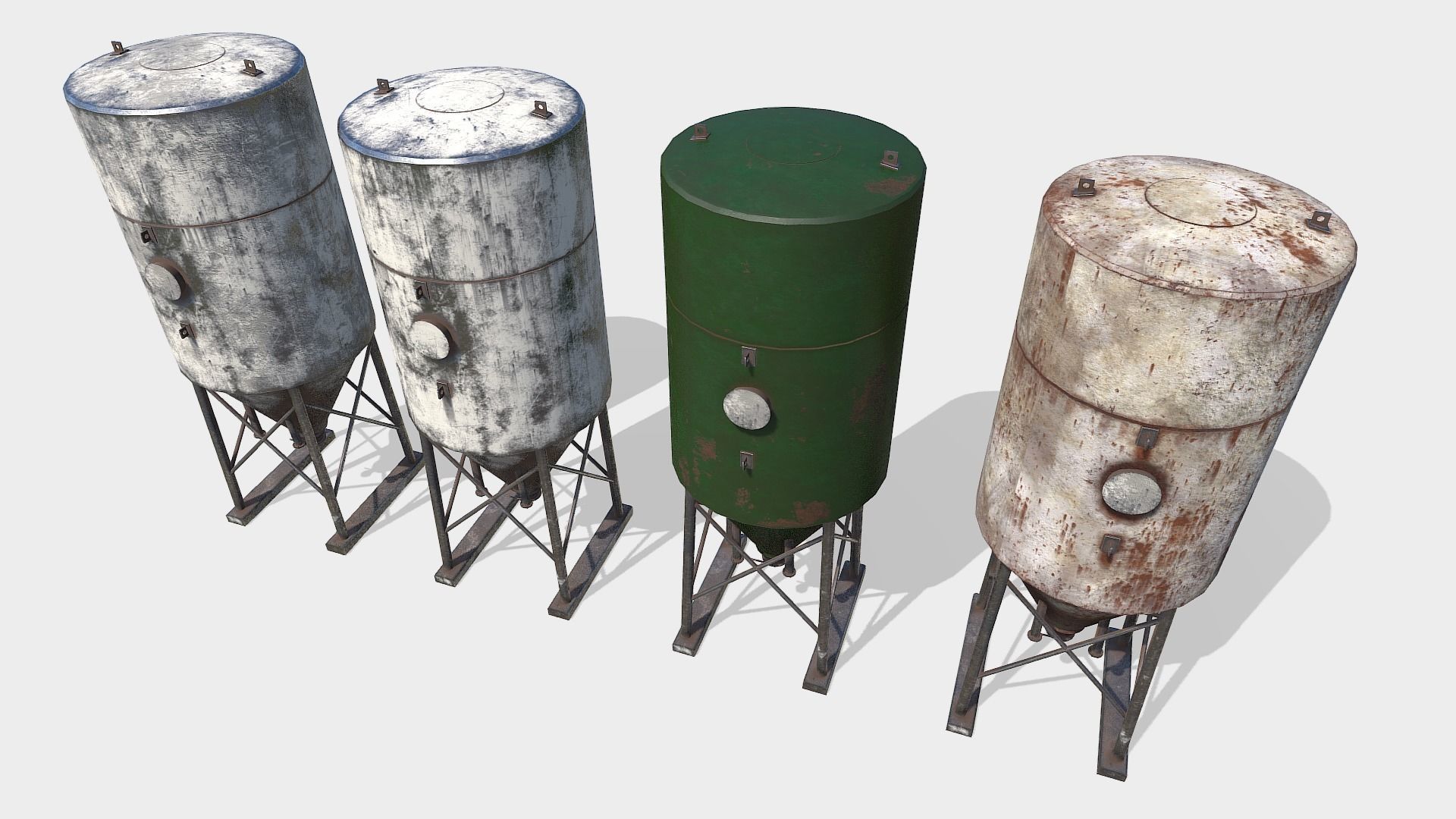 Farm Silo Low-poly 3D model_6