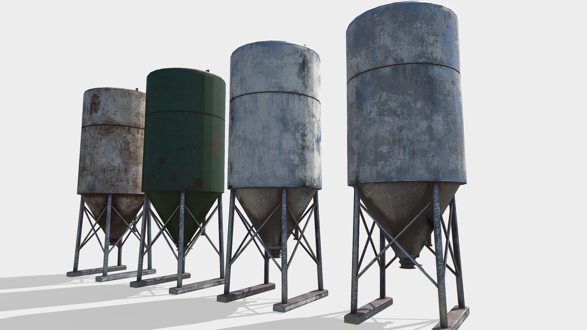 Farm Silo Low-poly 3D model_8