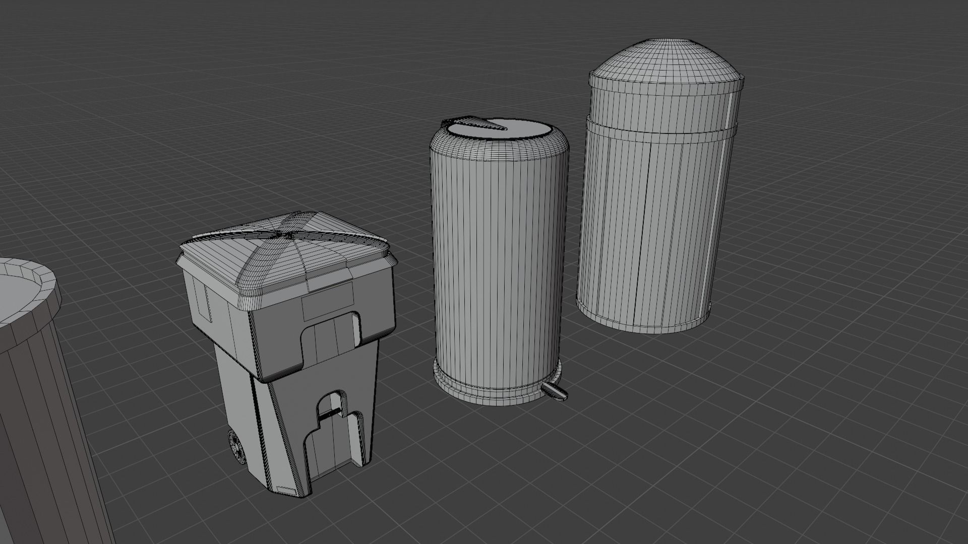 Trash bin pack 15 piece Low-poly 3D model_18