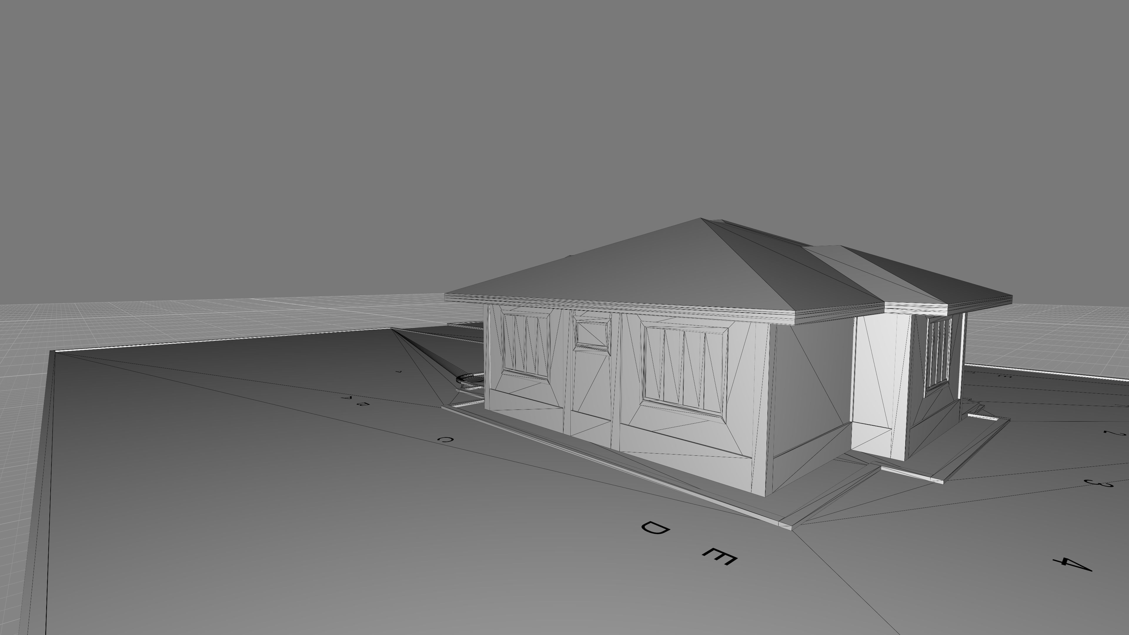 3 Bedroom Pitched Roof Bungalow 3D model_7