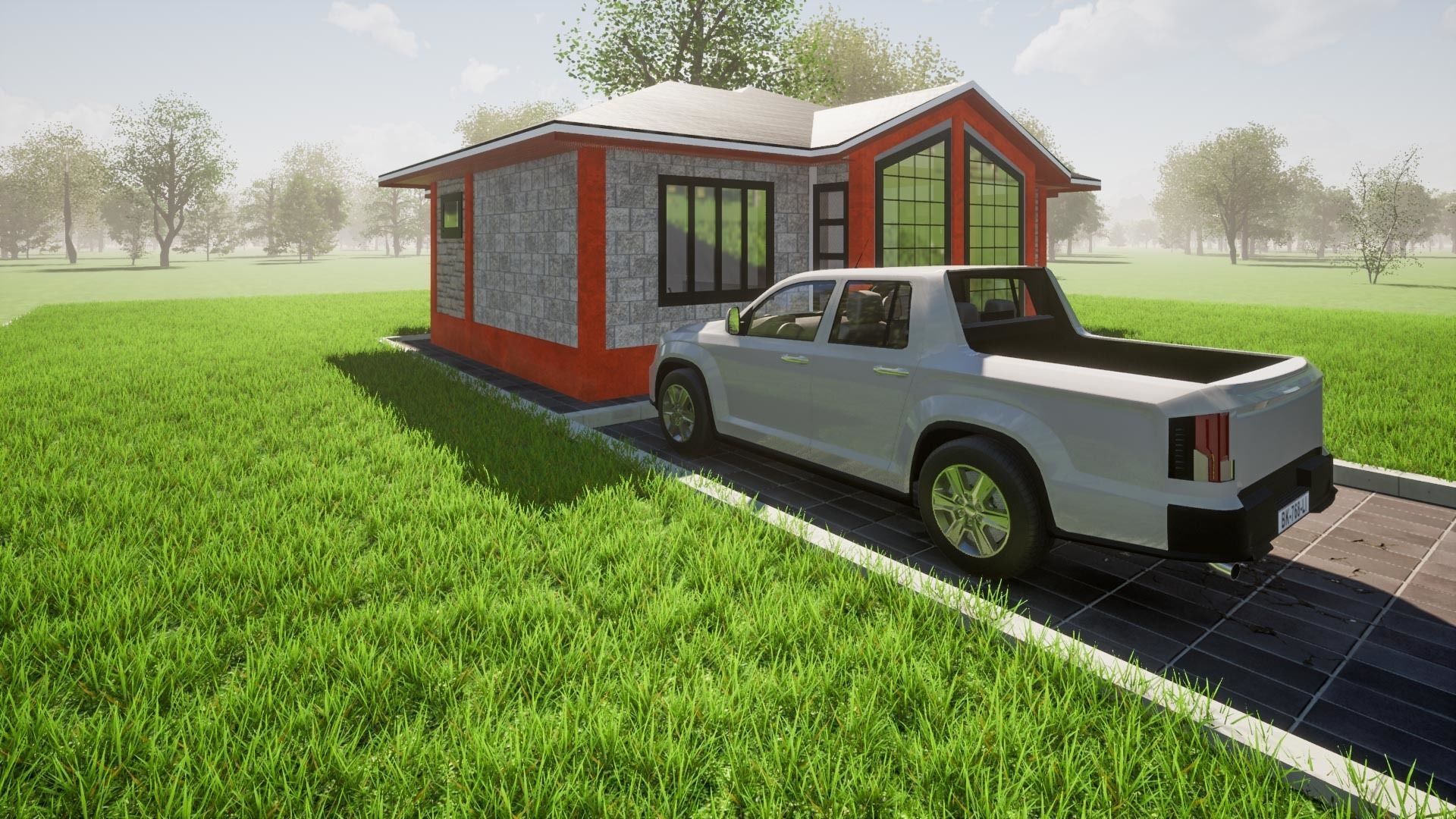 3 Bedroom Pitched Roof Bungalow 3D model_9