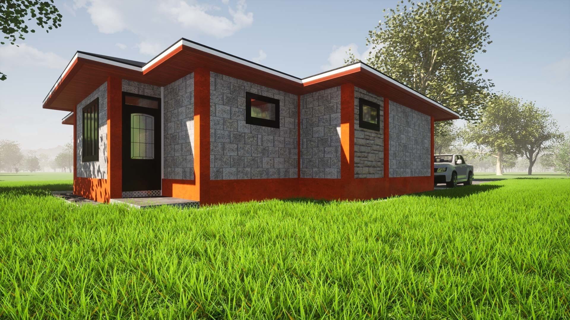 3 Bedroom Pitched Roof Bungalow 3D model_2