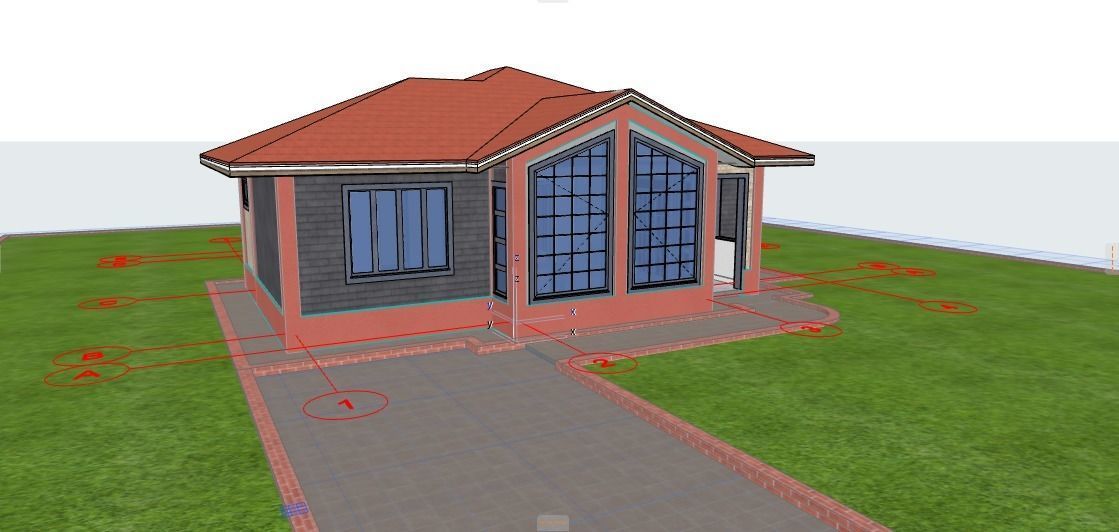 3 Bedroom Pitched Roof Bungalow 3D model_13