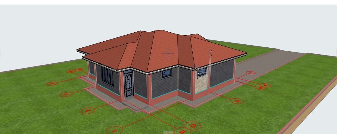 3 Bedroom Pitched Roof Bungalow 3D model_14