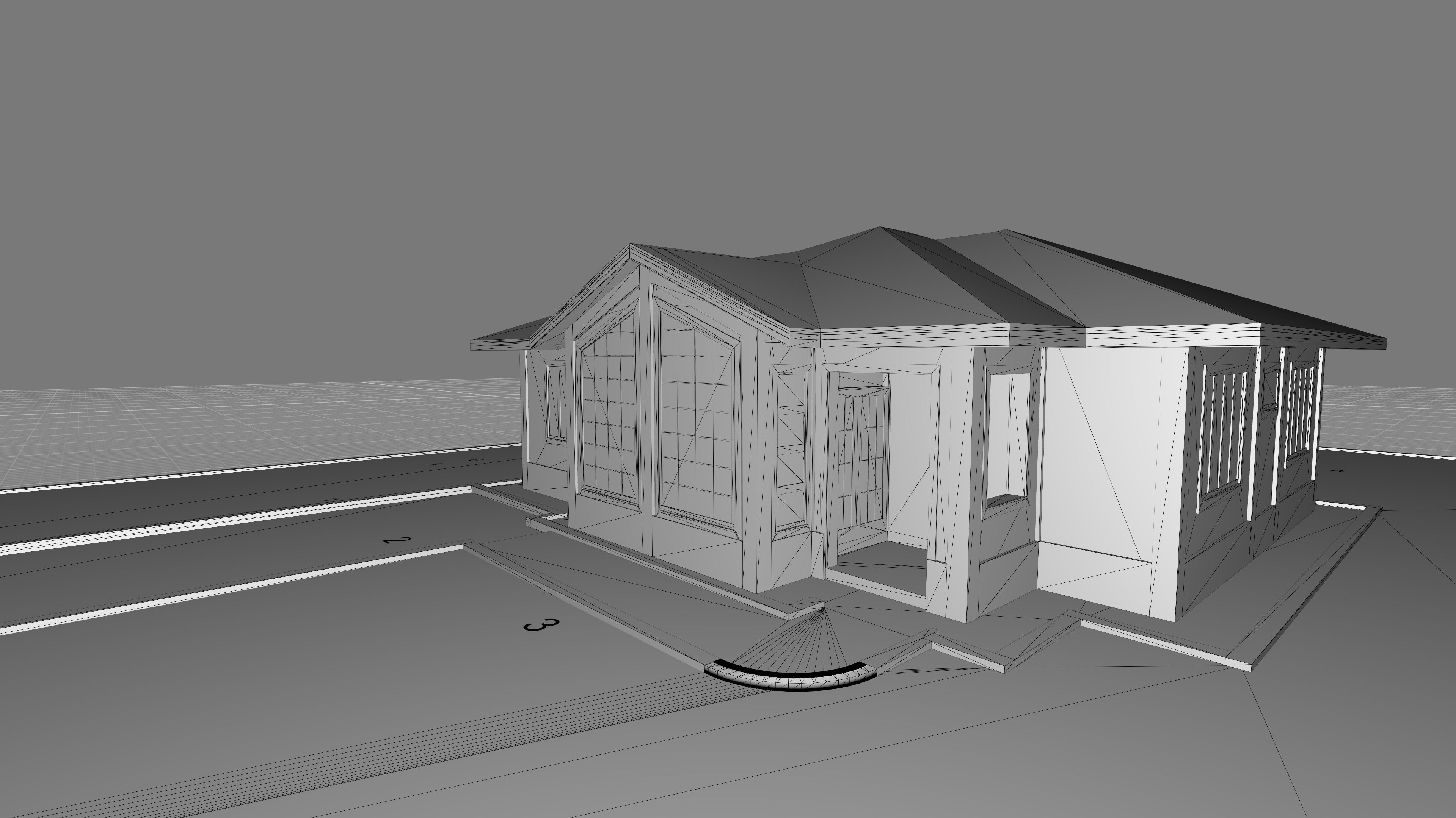 3 Bedroom Pitched Roof Bungalow 3D model_4