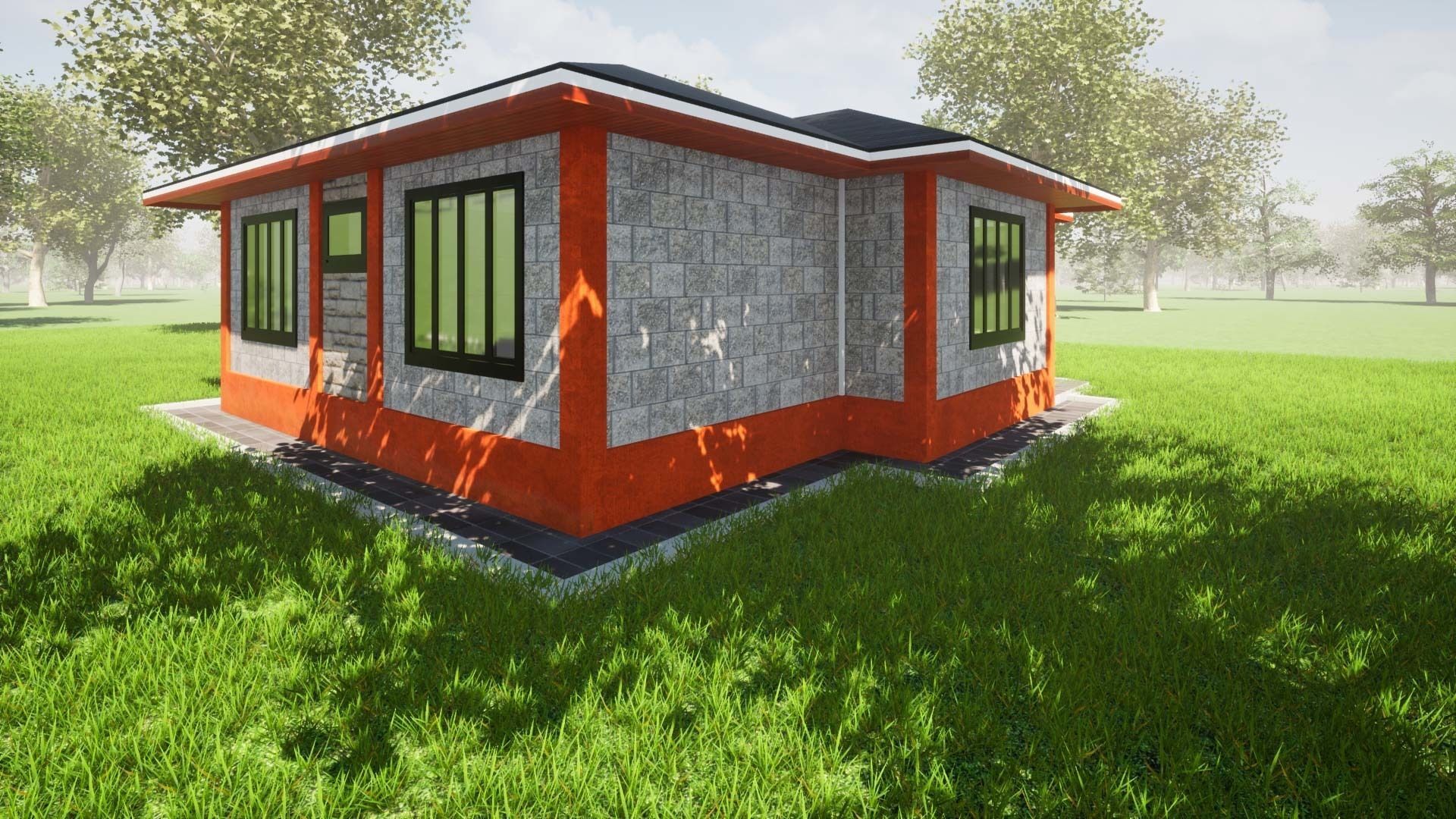 3 Bedroom Pitched Roof Bungalow 3D model_11