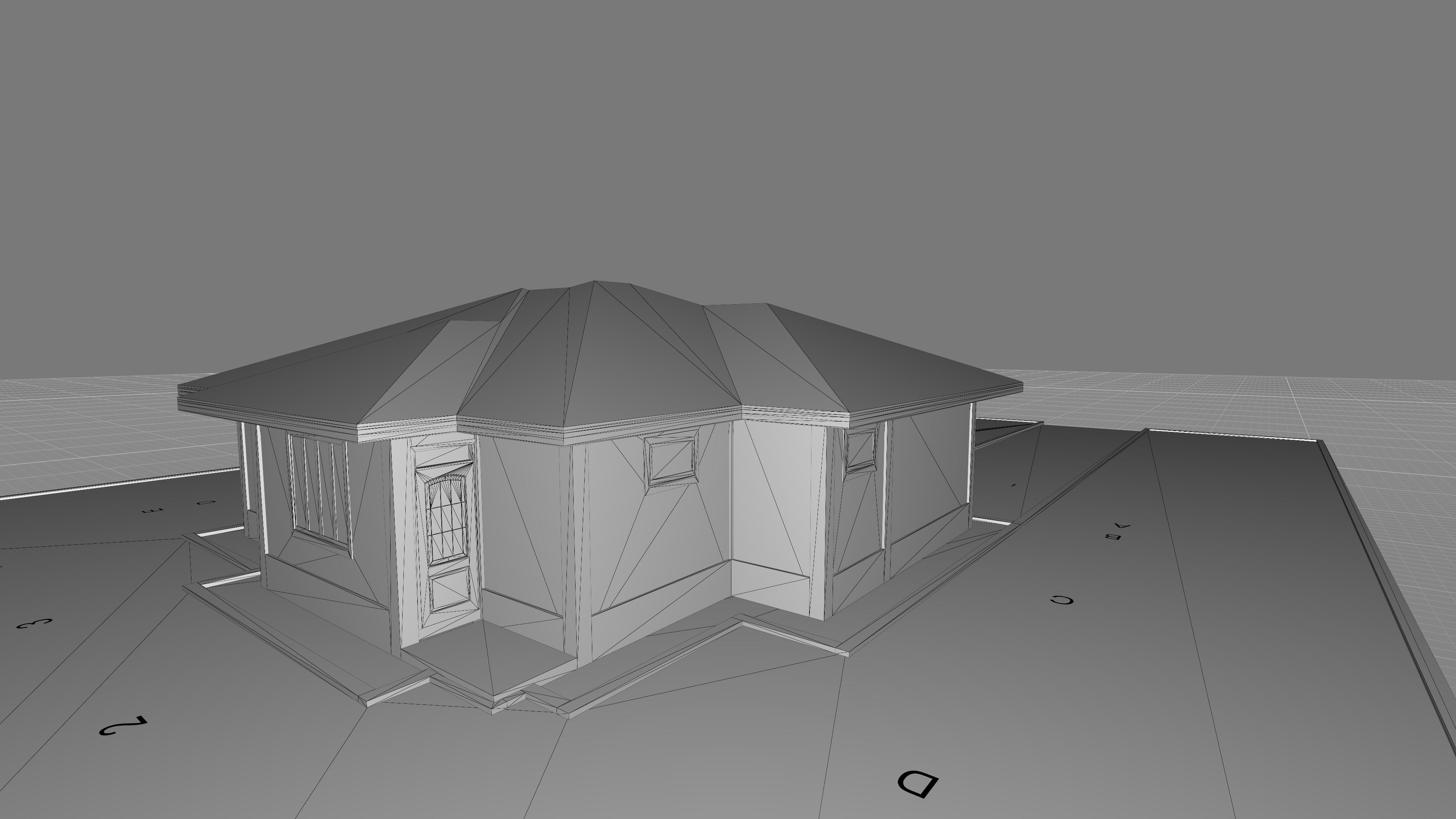 3 Bedroom Pitched Roof Bungalow 3D model_6