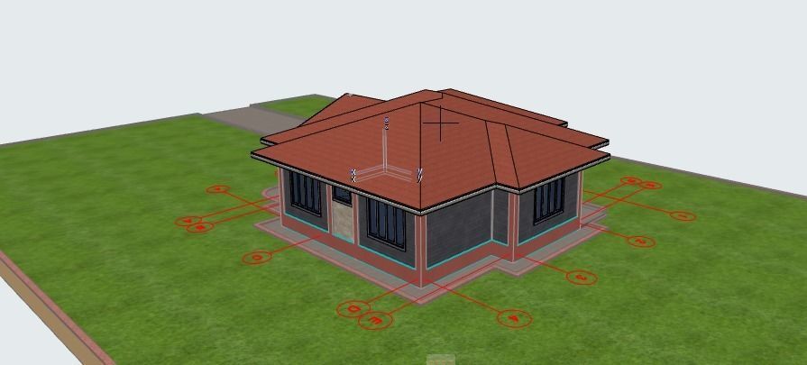 3 Bedroom Pitched Roof Bungalow 3D model_15