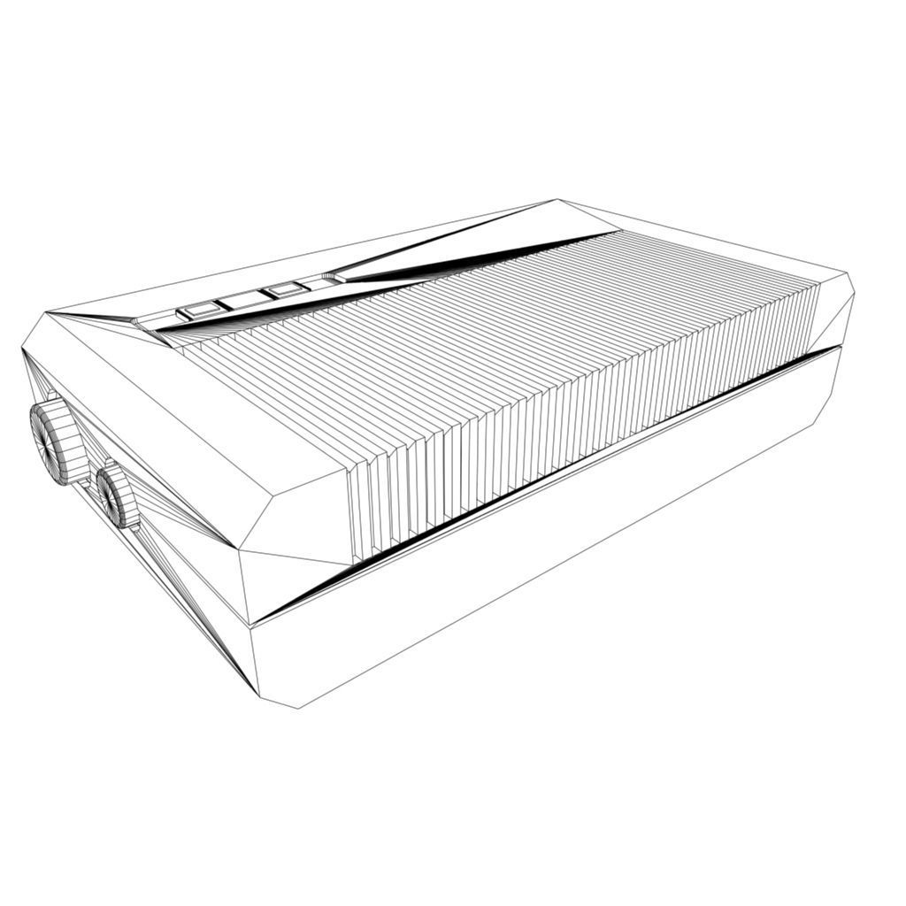 Alarm Clock Radio Low-poly 3D model_7