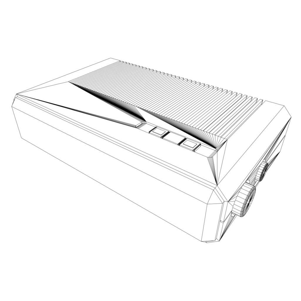 Alarm Clock Radio Low-poly 3D model_4
