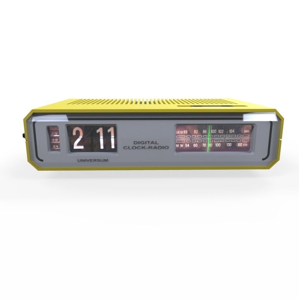 Alarm Clock Radio Low-poly 3D model_1