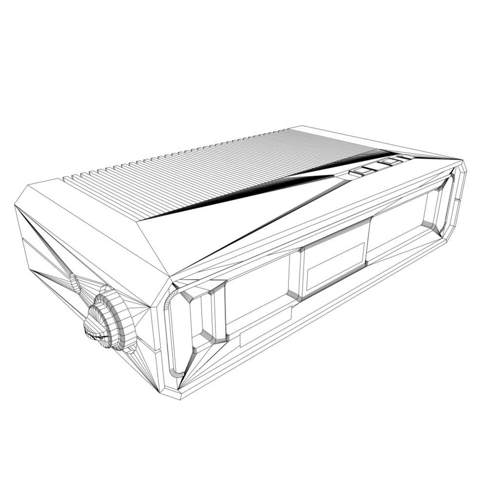 Alarm Clock Radio Low-poly 3D model_6