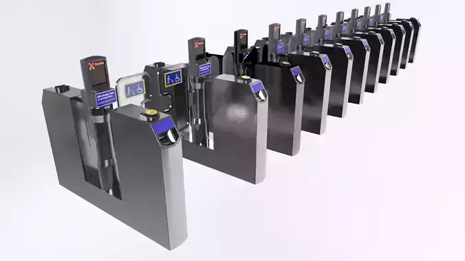 Underground Turnstiles Low-poly 3D model