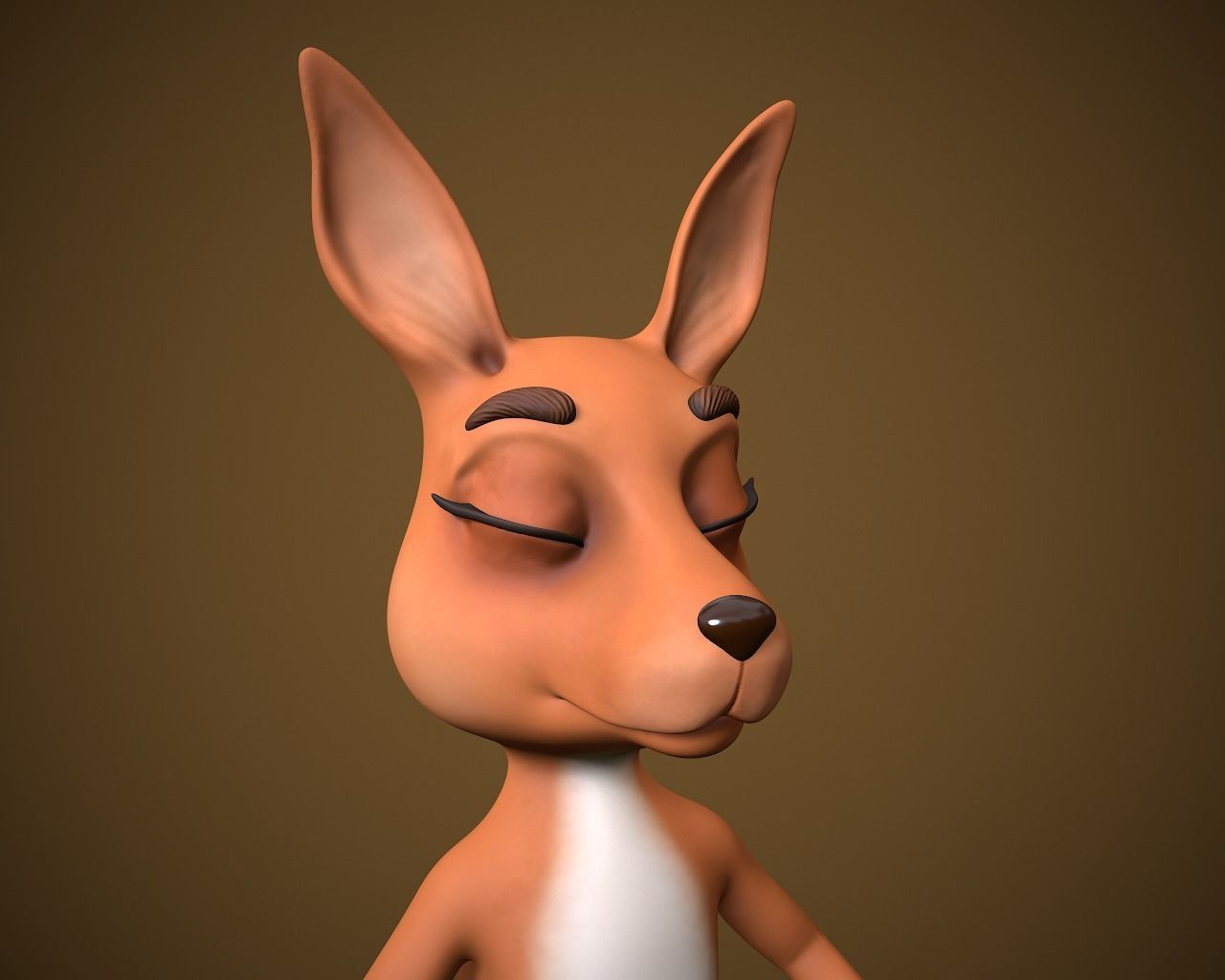 cartoon kangaroo Low-poly 3D model_10