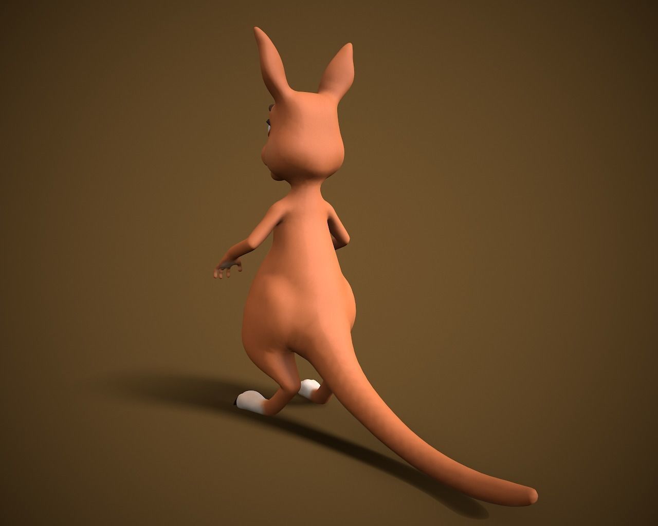 cartoon kangaroo Low-poly 3D model_3