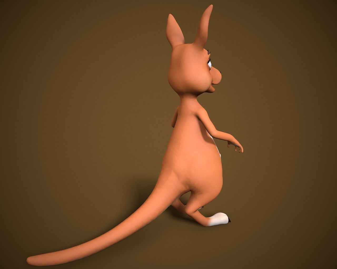 cartoon kangaroo Low-poly 3D model_5