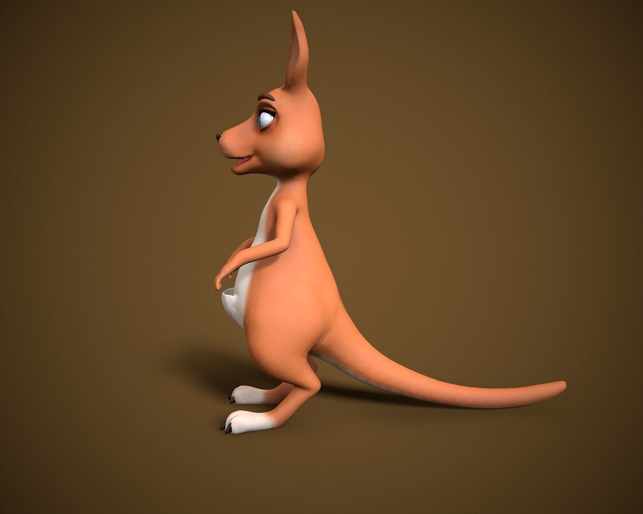 cartoon kangaroo Low-poly 3D model_4