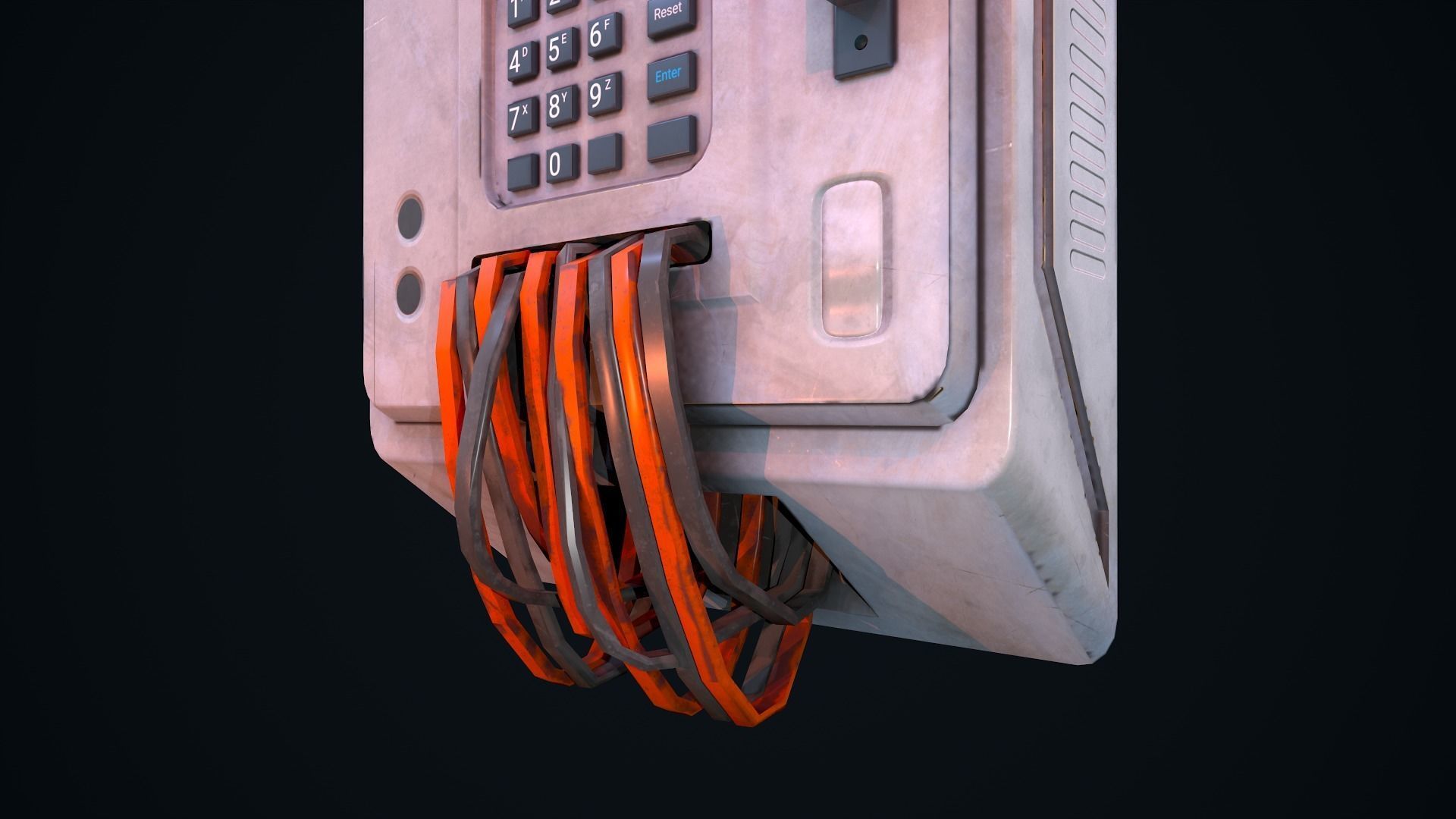 Sci Fi Console Low-poly 3D model_9