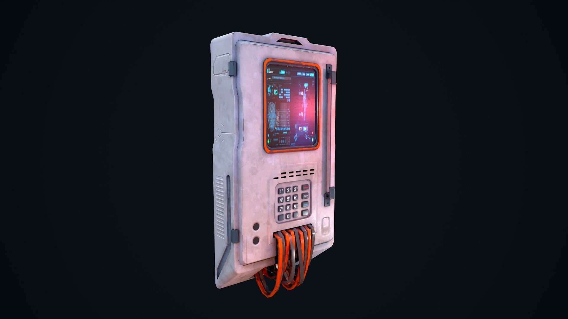 Sci Fi Console Low-poly 3D model_4