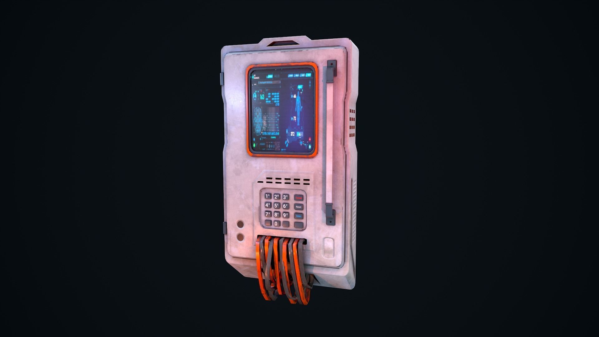 Sci Fi Console Low-poly 3D model_2