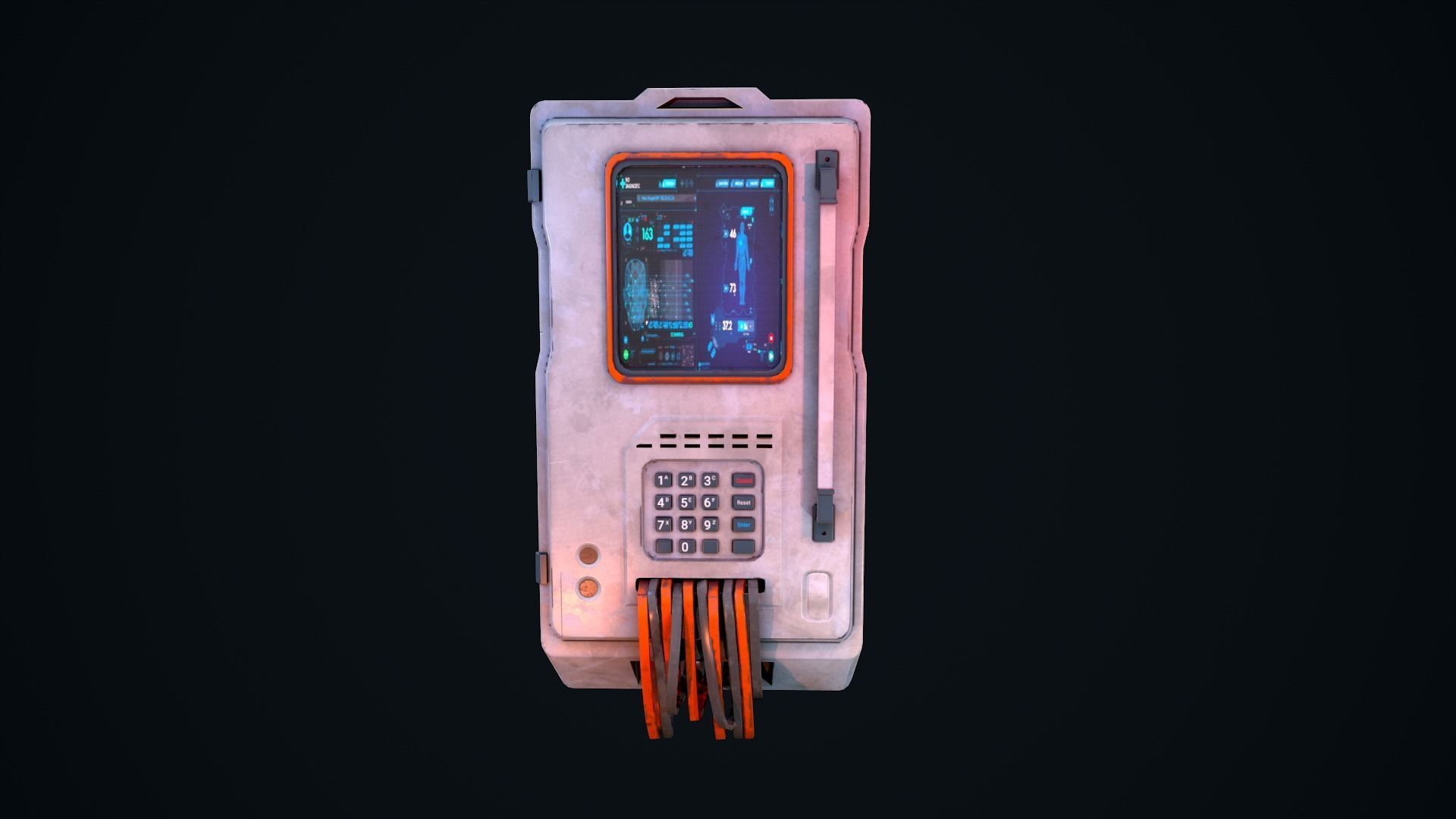 Sci Fi Console Low-poly 3D model_3