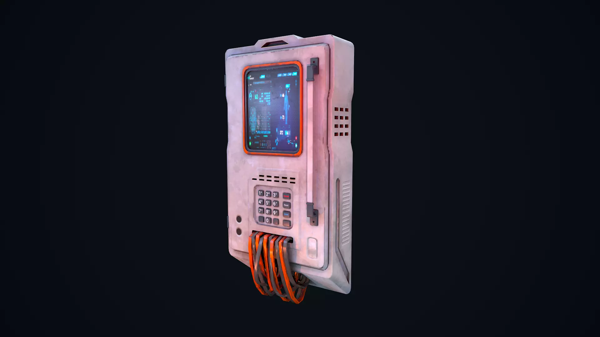 Sci Fi Console Low-poly 3D model_0