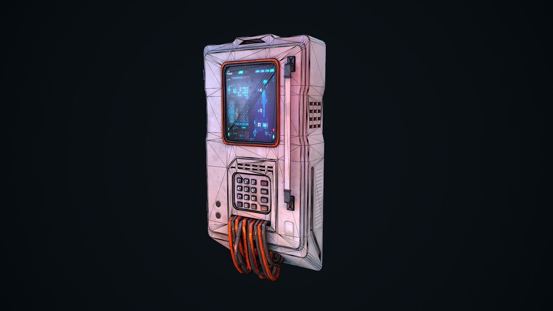 Sci Fi Console Low-poly 3D model_14