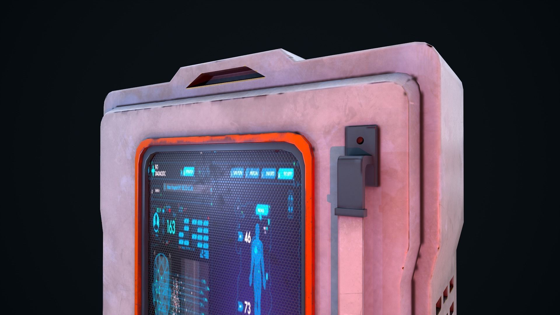 Sci Fi Console Low-poly 3D model_10