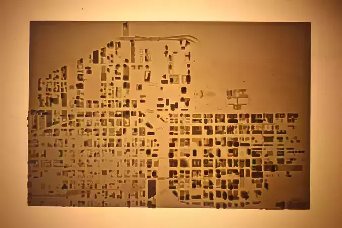 Chicago city map on wall 3D print model