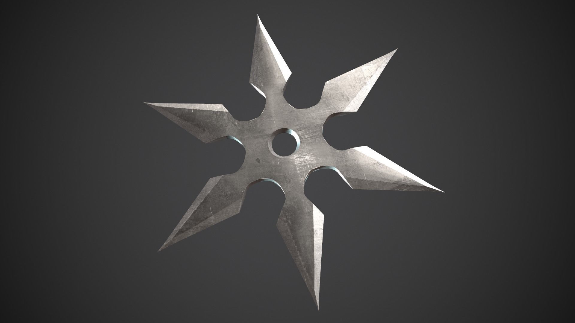 Shuriken Throwing Stars Ninja Star Low-poly 3D model_2