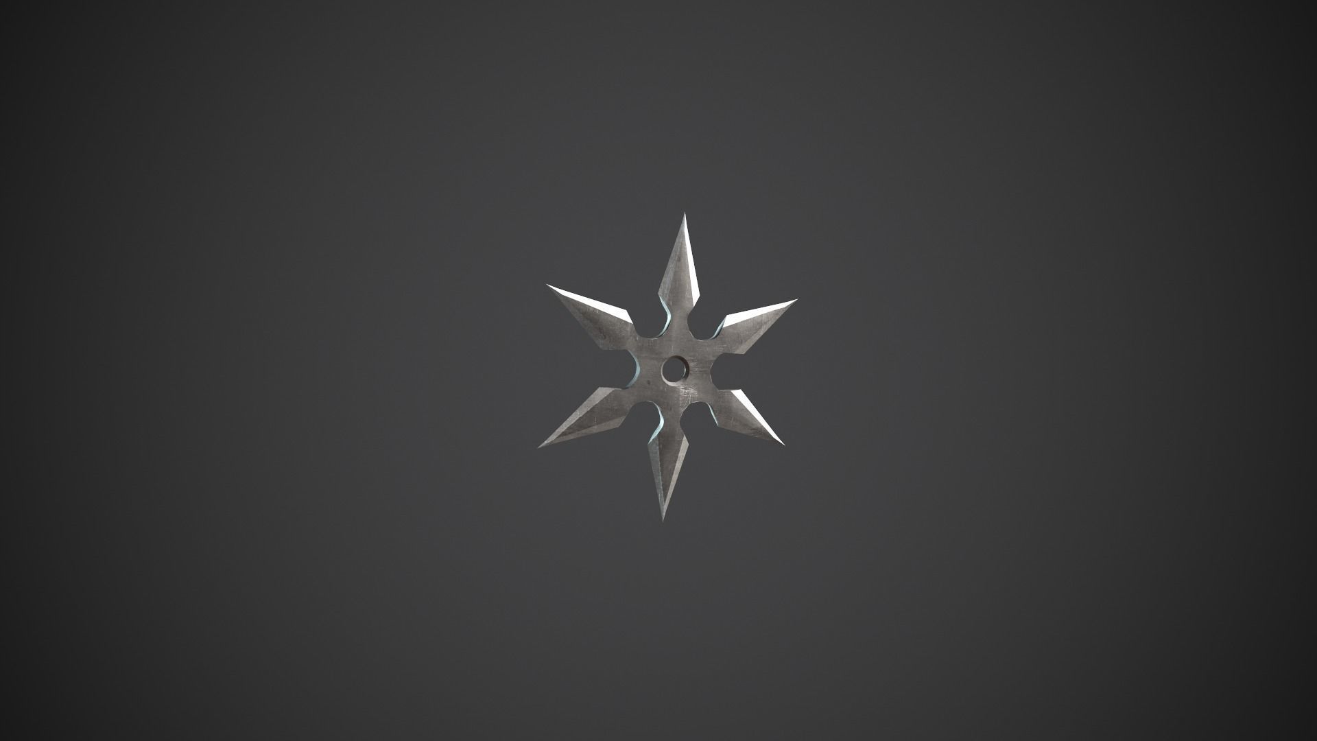 Shuriken Throwing Stars Ninja Star Low-poly 3D model_4
