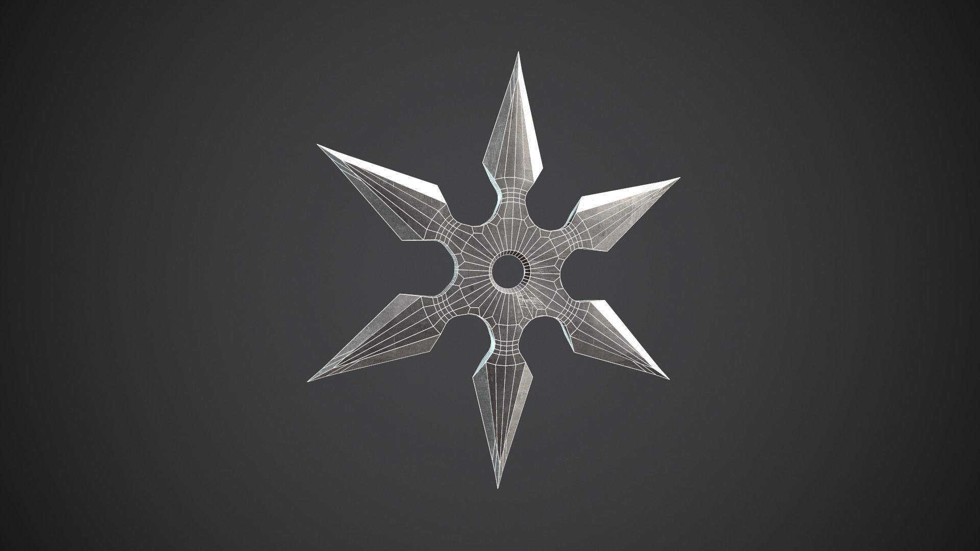 Shuriken Throwing Stars Ninja Star Low-poly 3D model_5