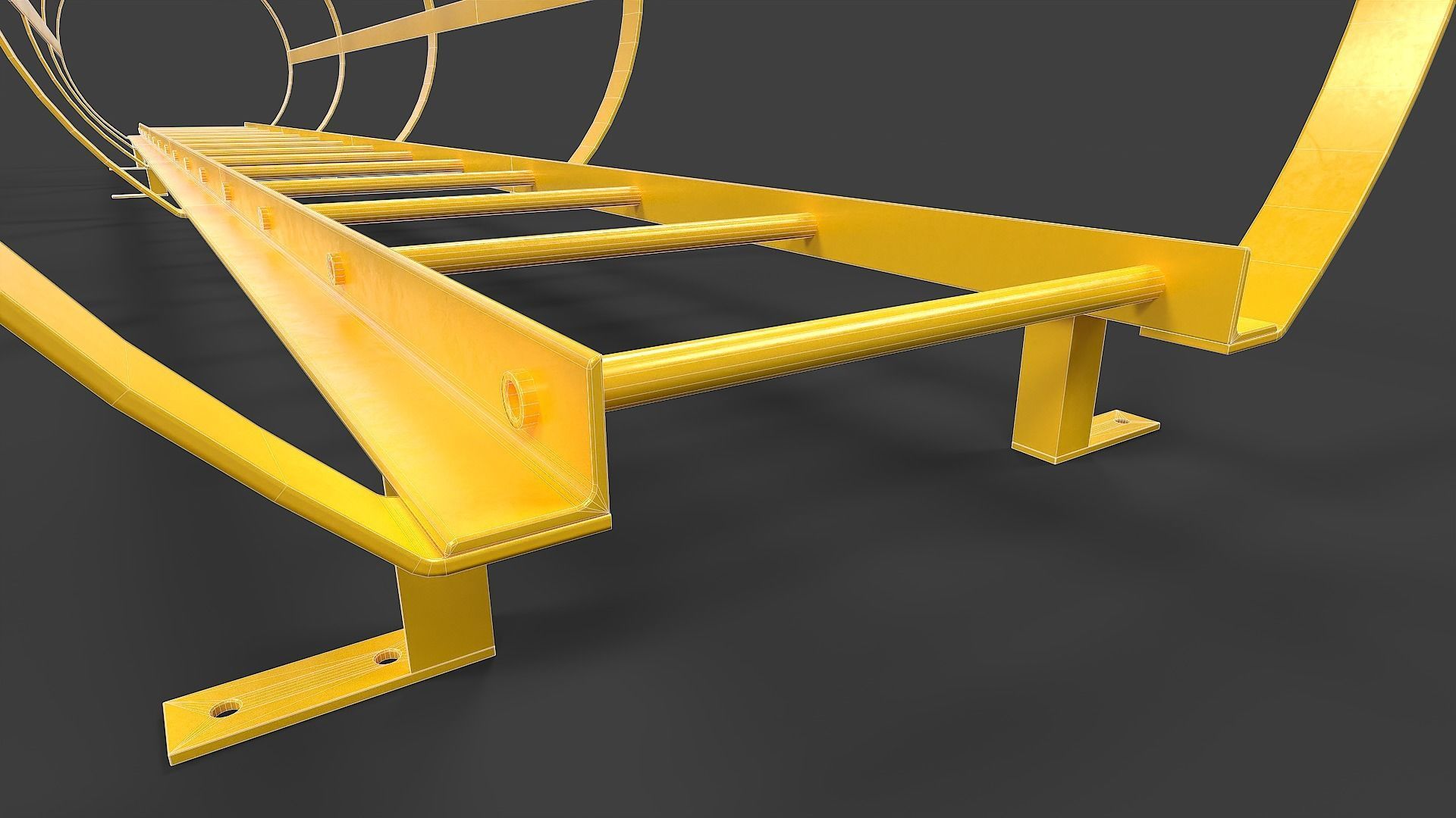 Ladder V02 - Low Poly Low-poly 3D model_12