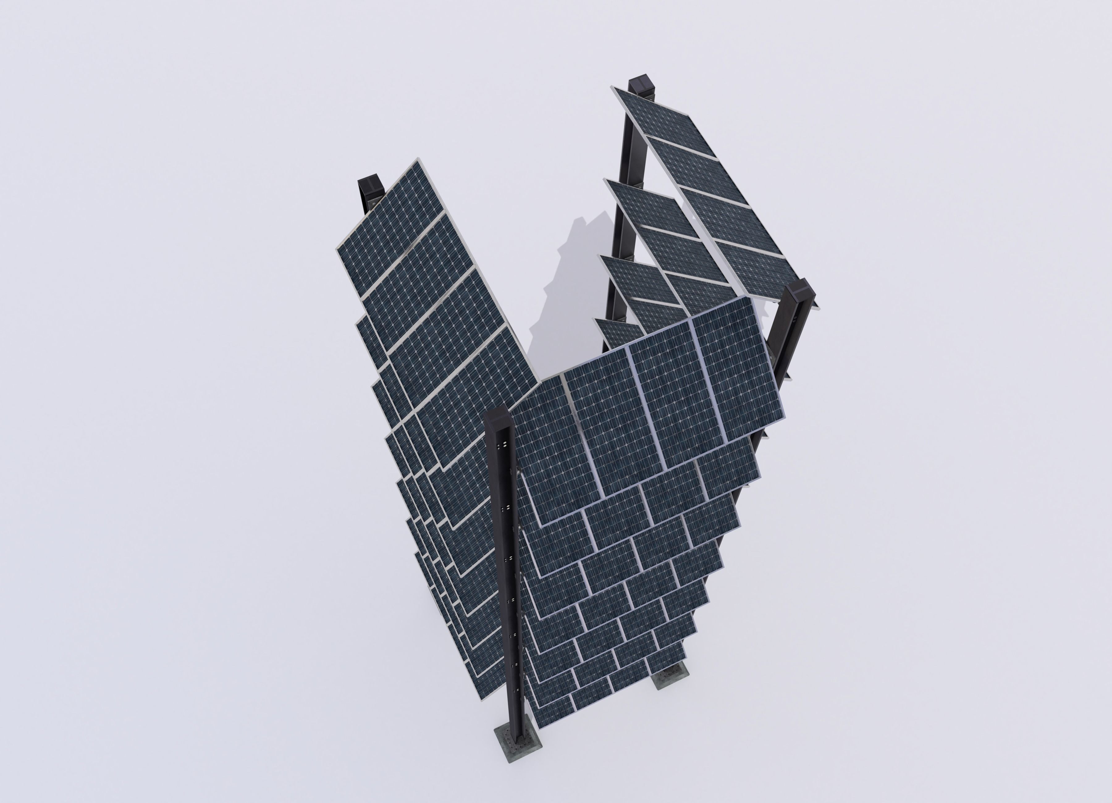 Solar tower version 3 Low-poly 3D model_10