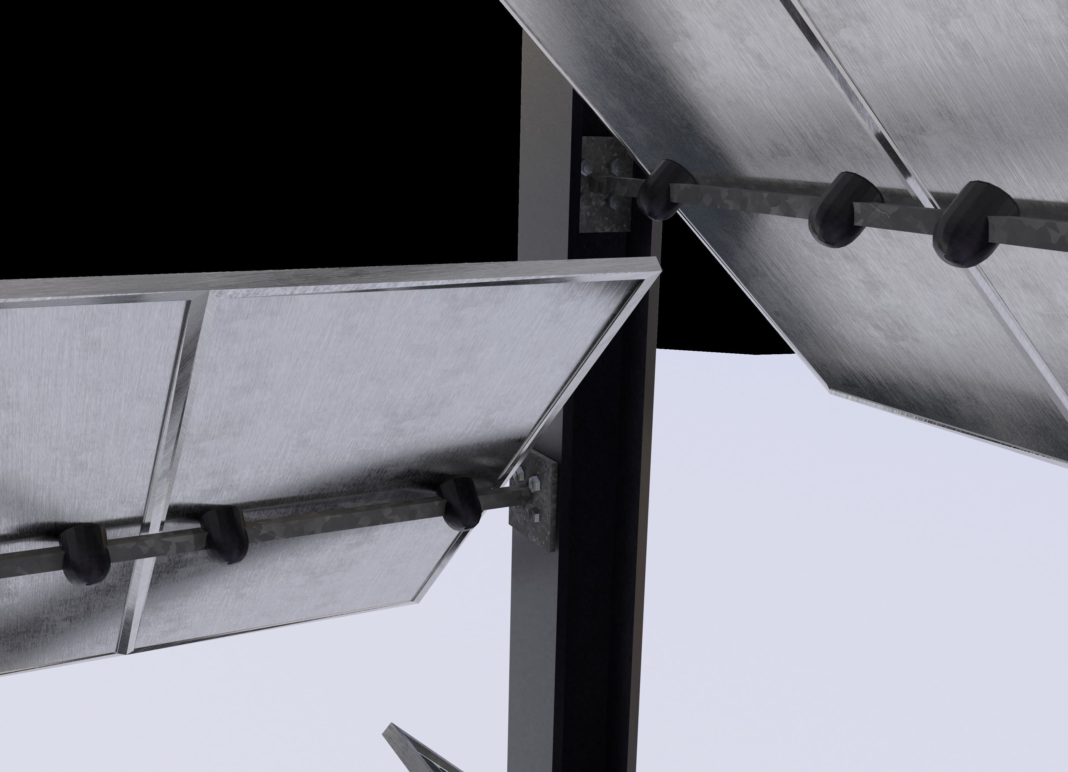 Solar tower version 3 Low-poly 3D model_5