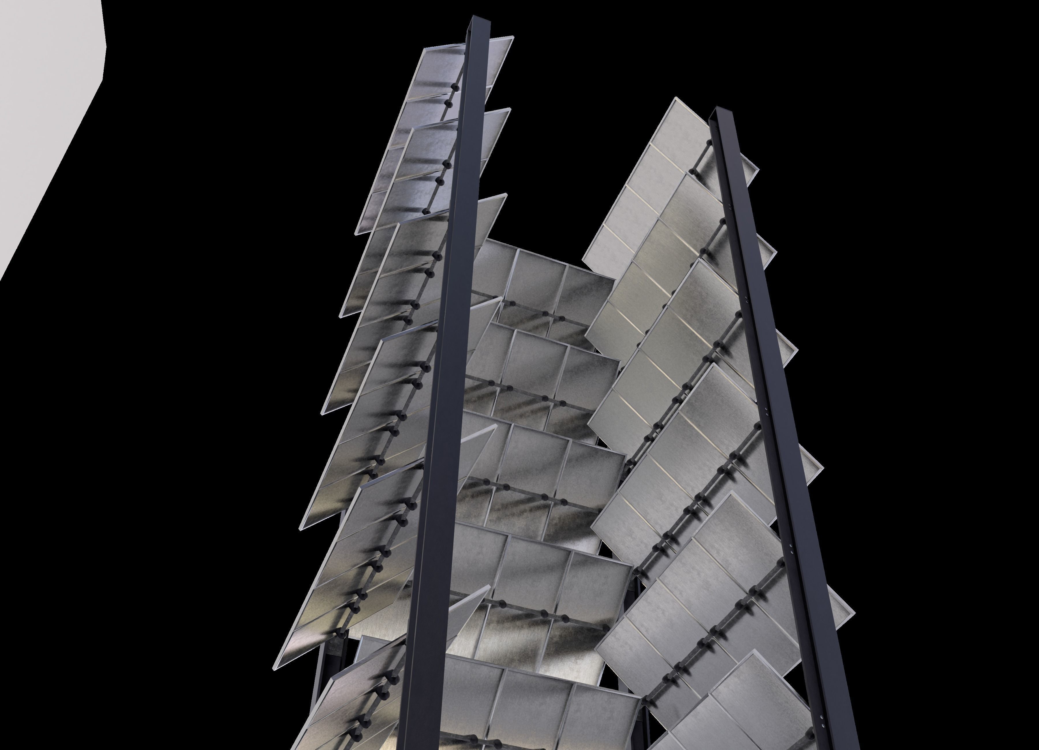 Solar tower version 3 Low-poly 3D model_2