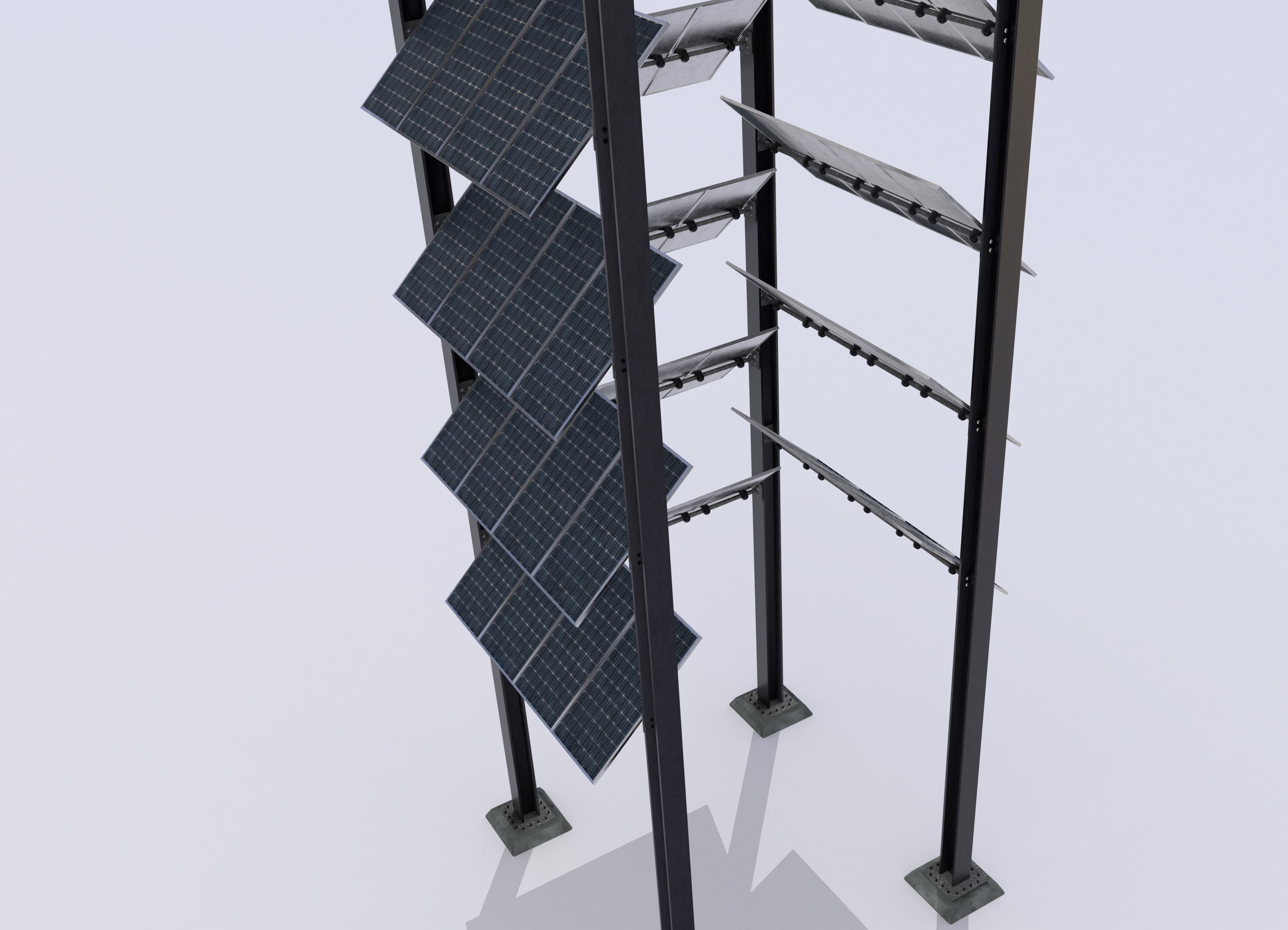 Solar tower version 3 Low-poly 3D model_9