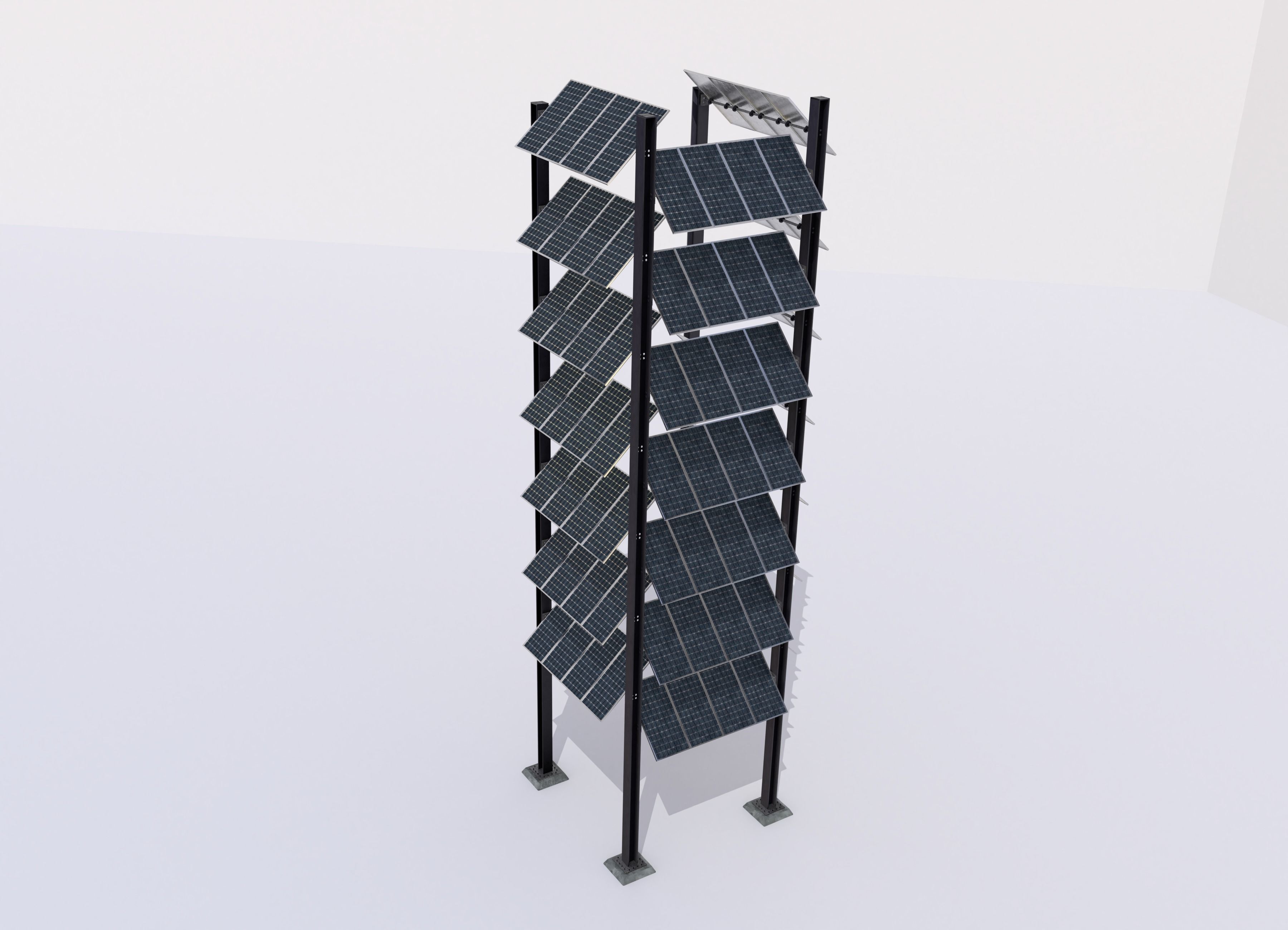 Solar tower version 3 Low-poly 3D model_14