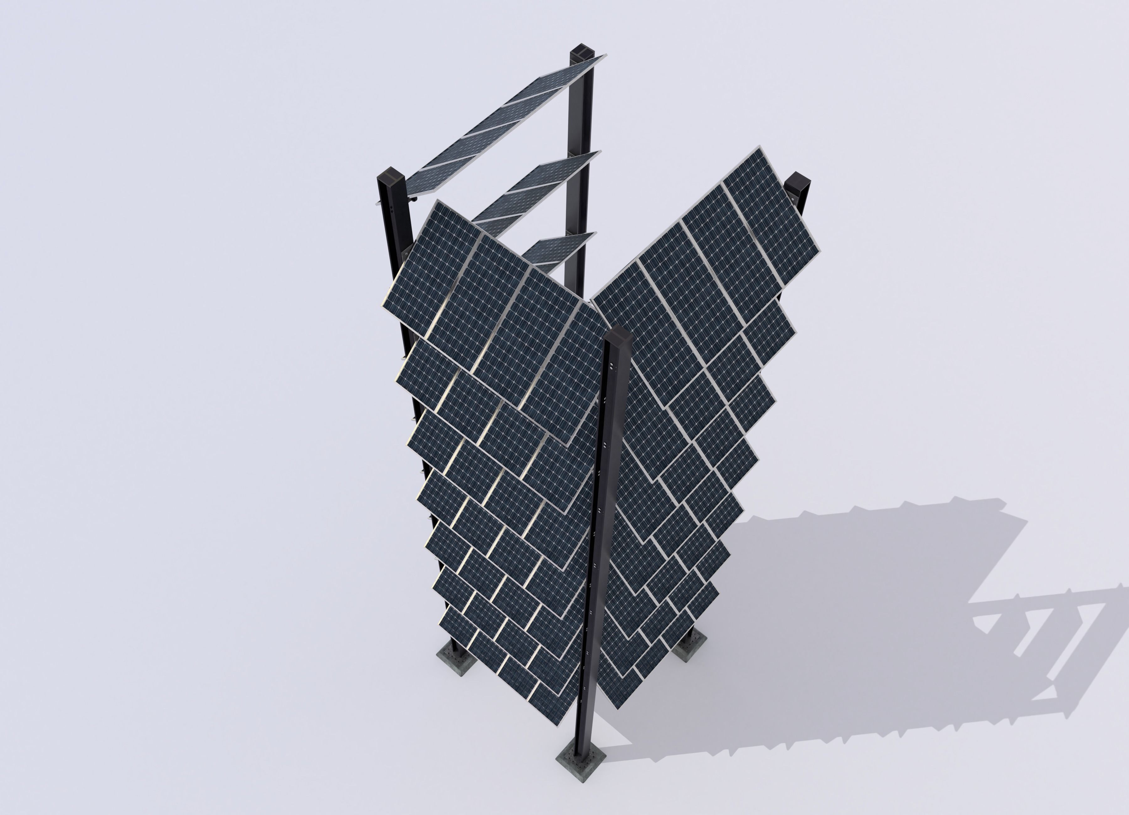 Solar tower version 3 Low-poly 3D model_18