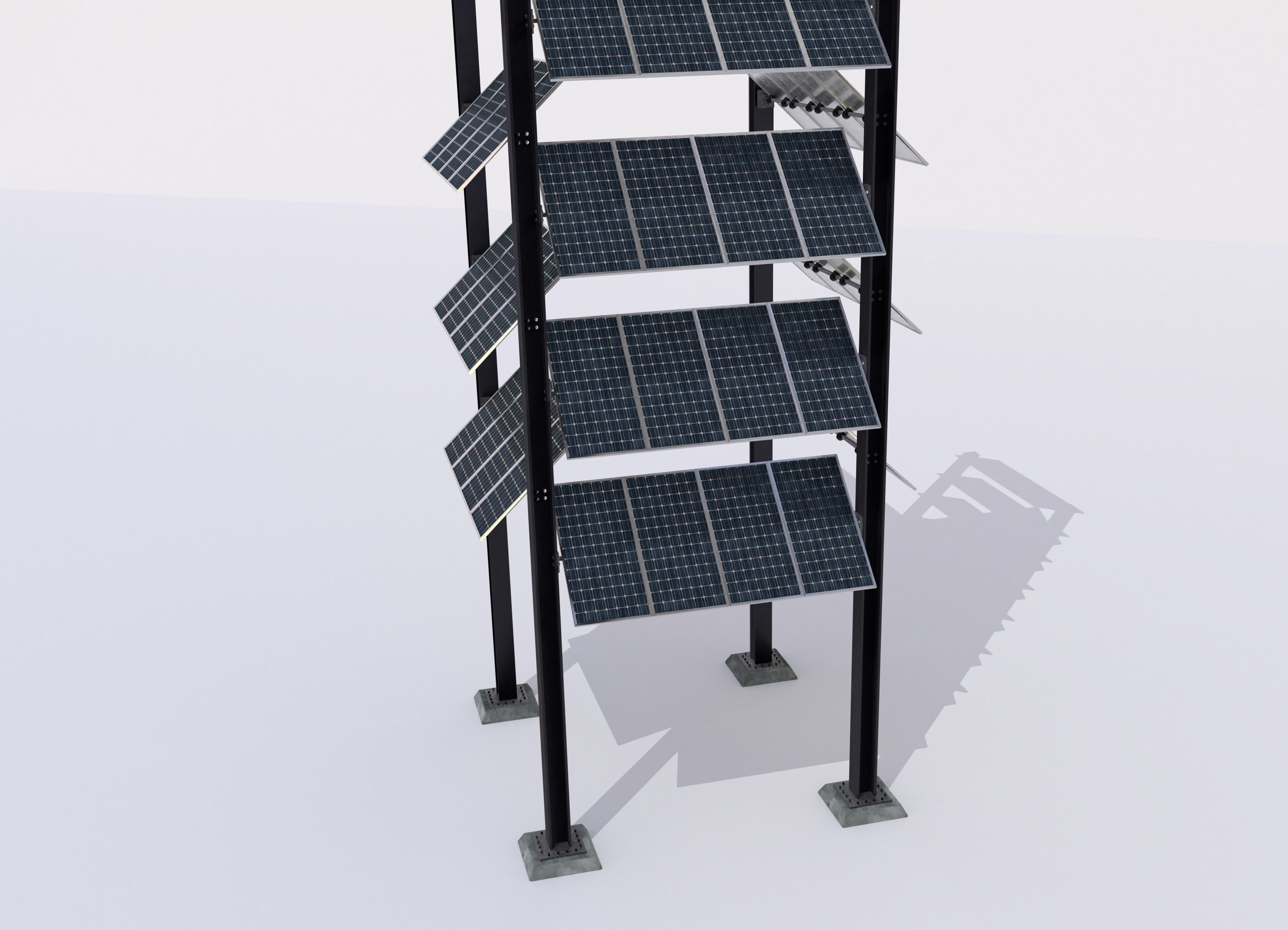 Solar tower version 3 Low-poly 3D model_8