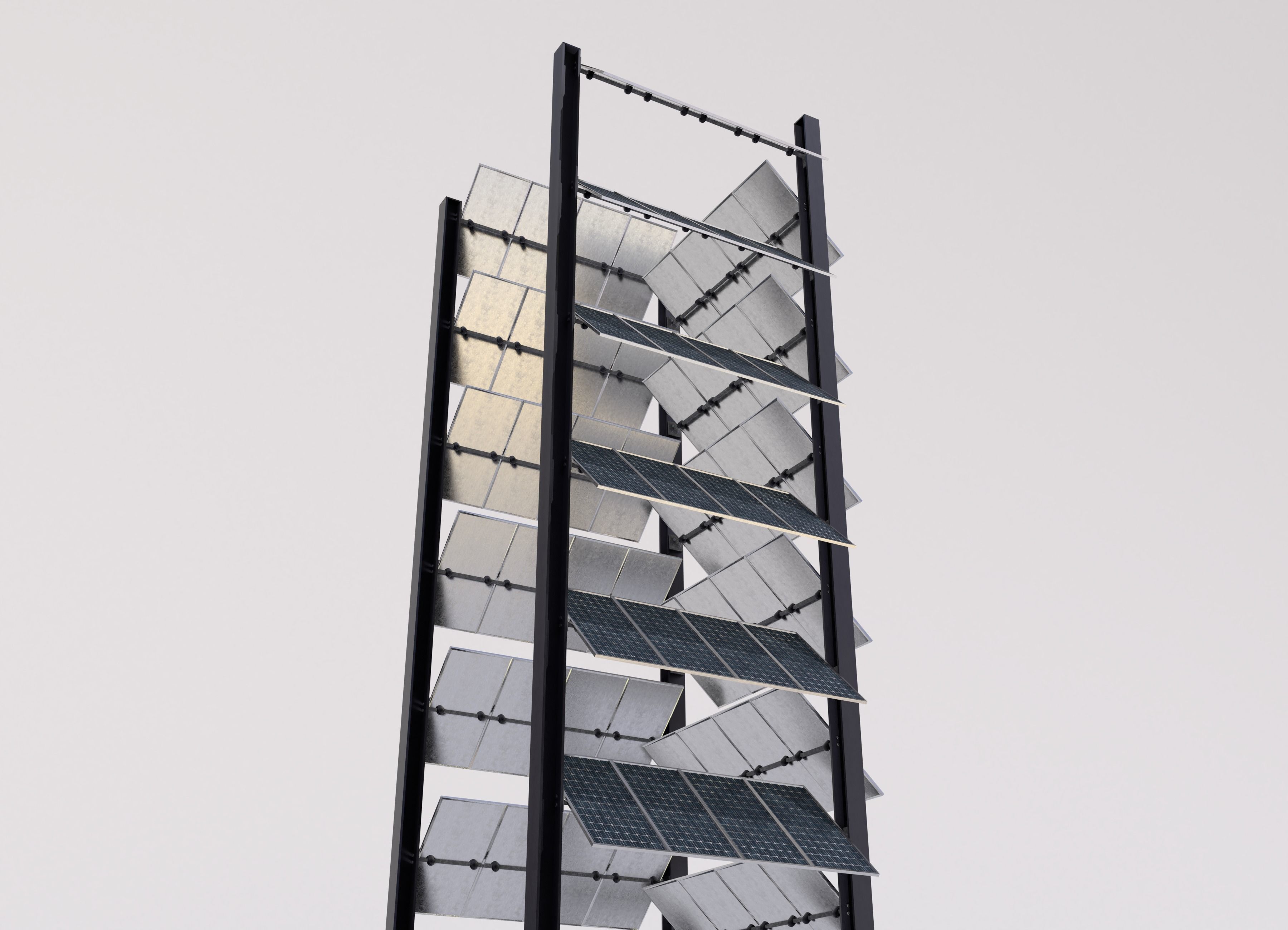 Solar tower version 3 Low-poly 3D model_7