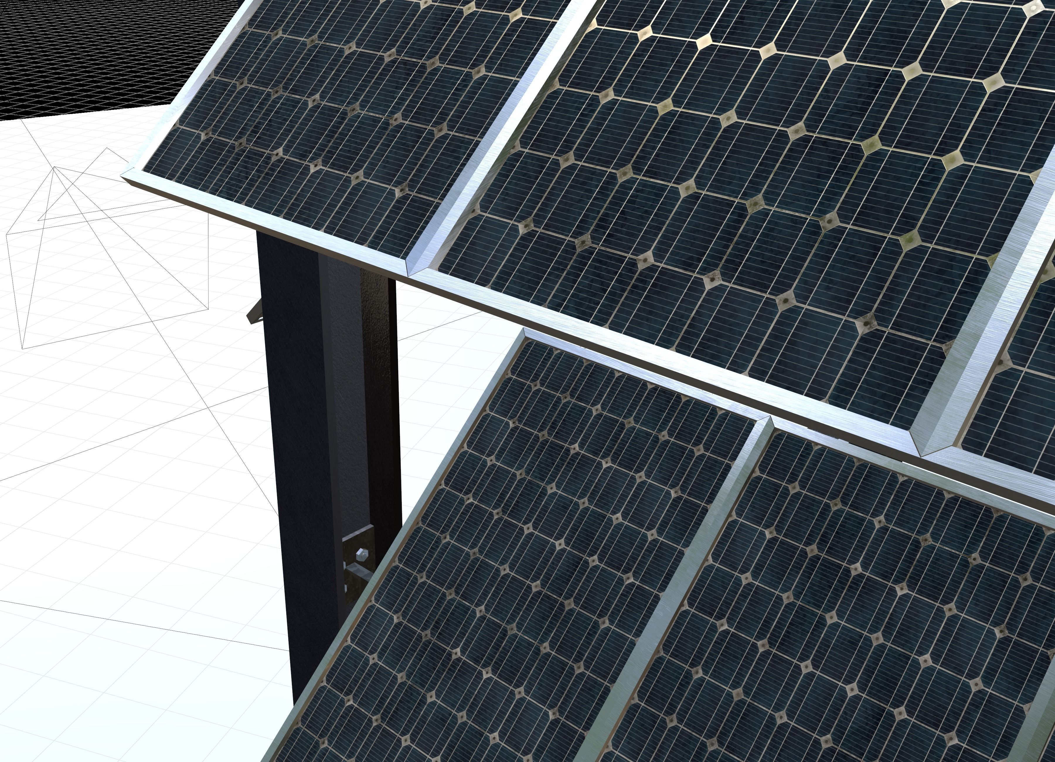 Solar tower version 3 Low-poly 3D model_11